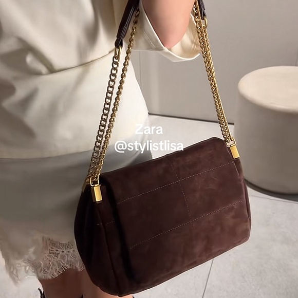 ZARA LEATHER SHOULDER BAG - Picture 13 of 16